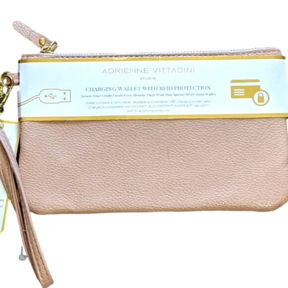 Adrienne Vittadini charging wallet taupe NWT - Picture 1 of 8